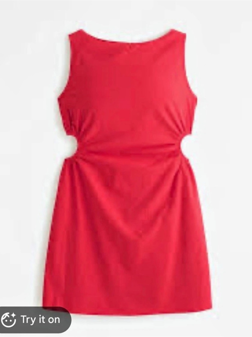 Abercrombie & Fitch Stretch Cotton Cutout Mini Dress Red Small Petite